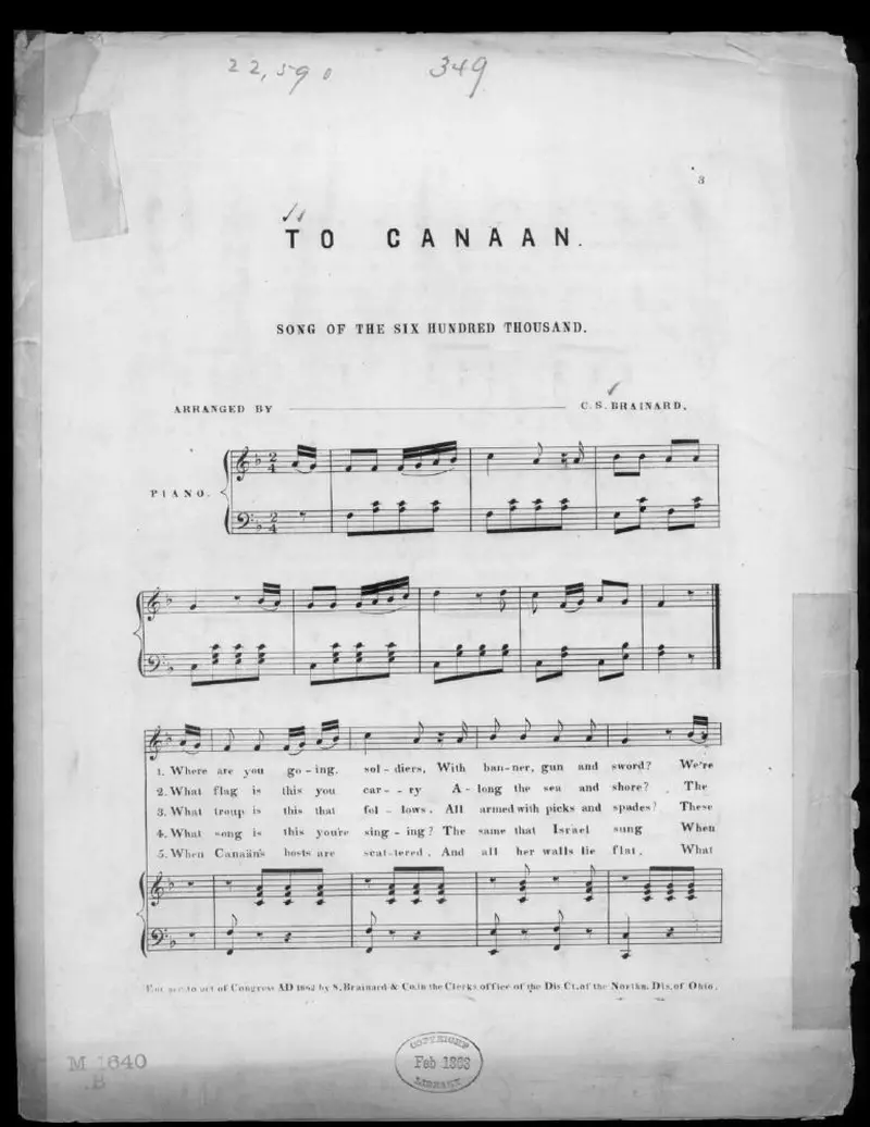 Первая страница нот «To Canaan»