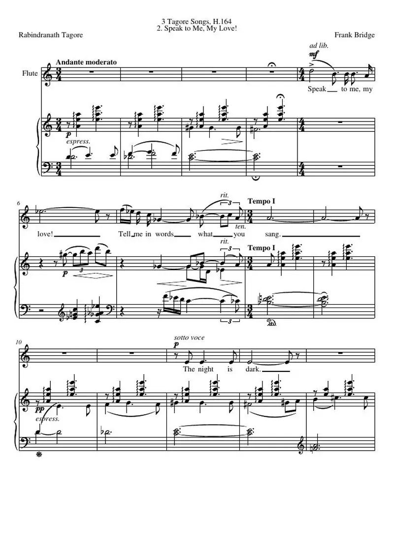 Первая страница нот «Speak to Me, My Love!»