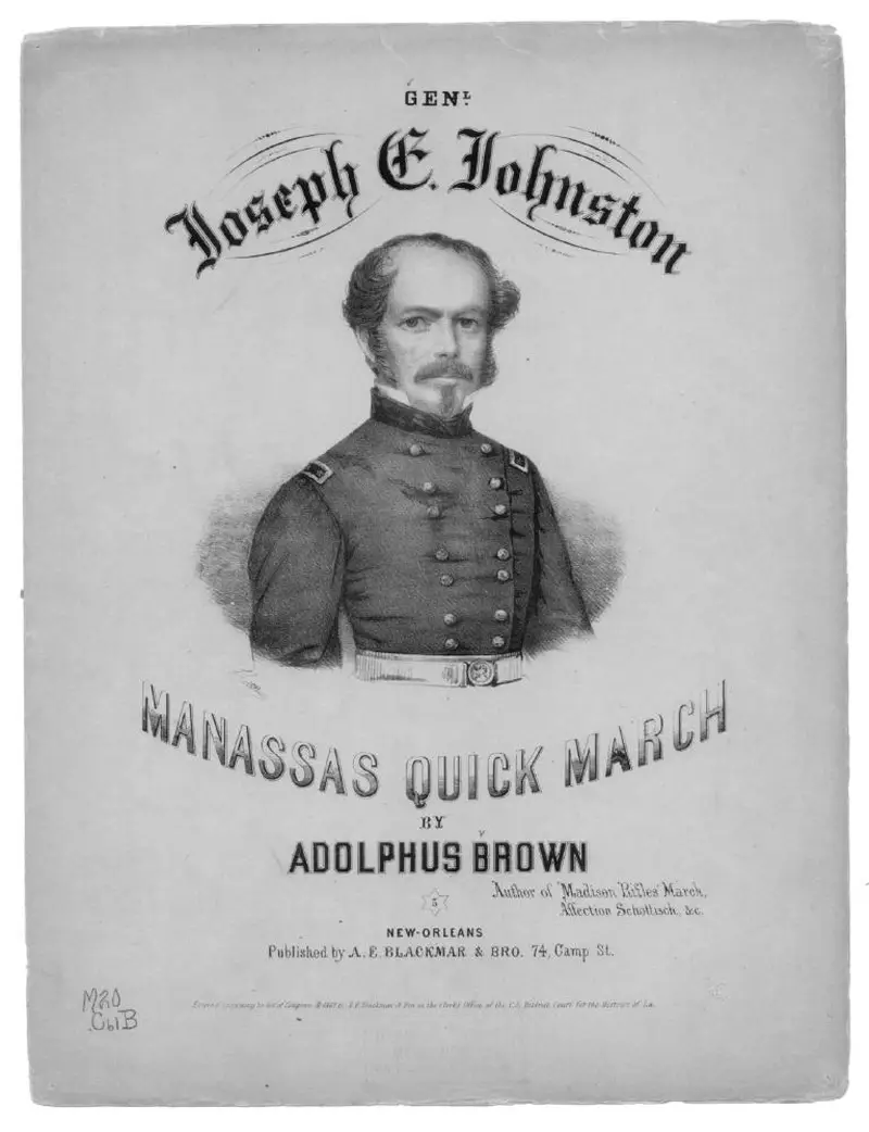 Первая страница нот «Gen. Joseph E. Johnston's Manassas quick Марш»