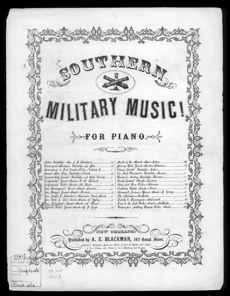 Первая страница нот «Genl. Longstreet's grand Марш»