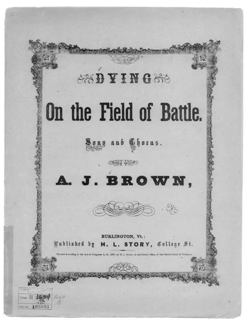 Первая страница нот «Dying on the field of battle»