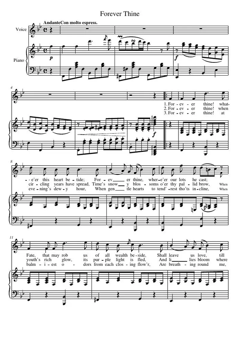 Первая страница нот «Forever Thine»