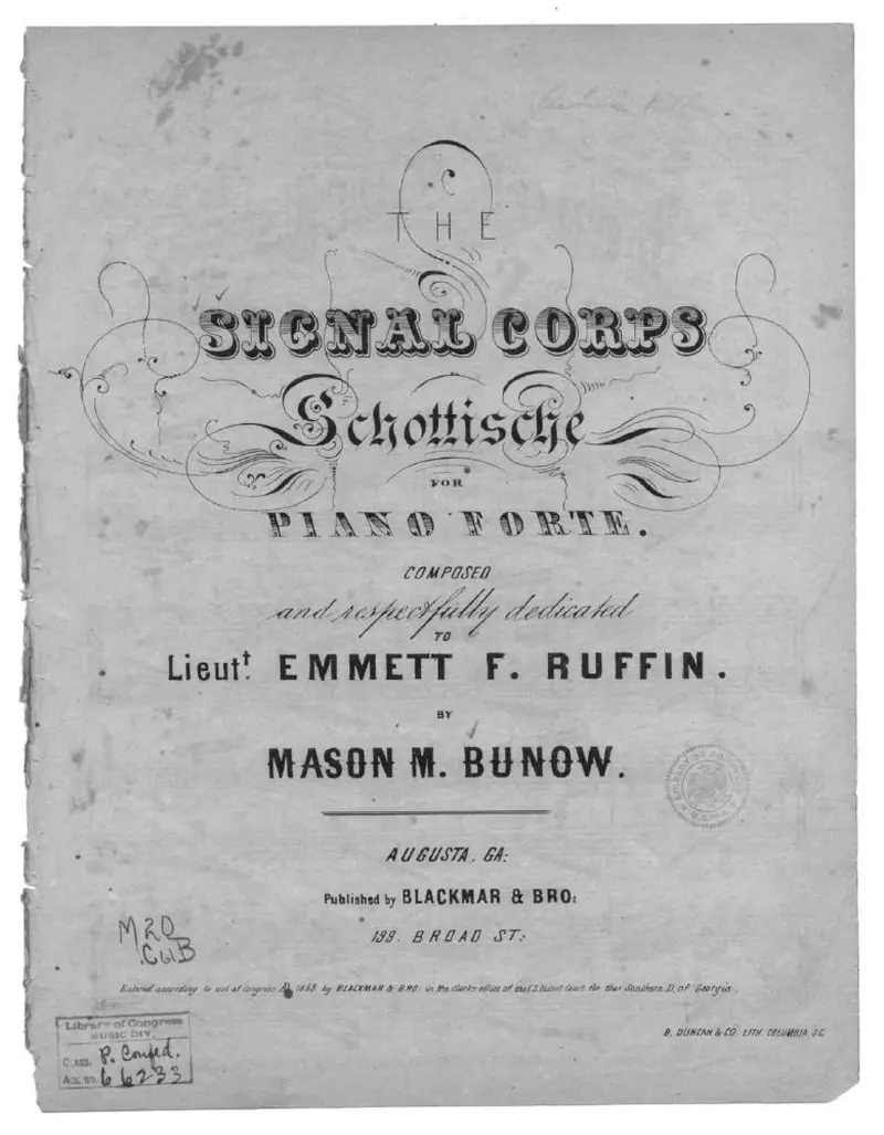 Первая страница нот «Signal corps schottische»