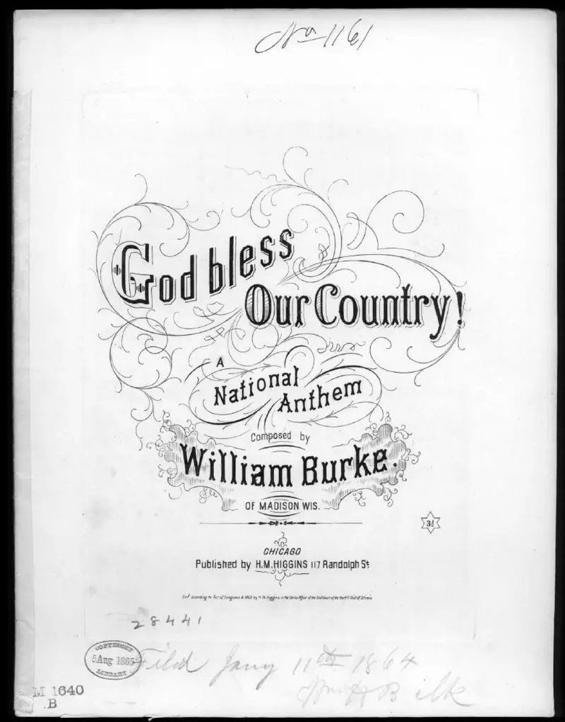 Первая страница нот «God bless our country! a national anthem»