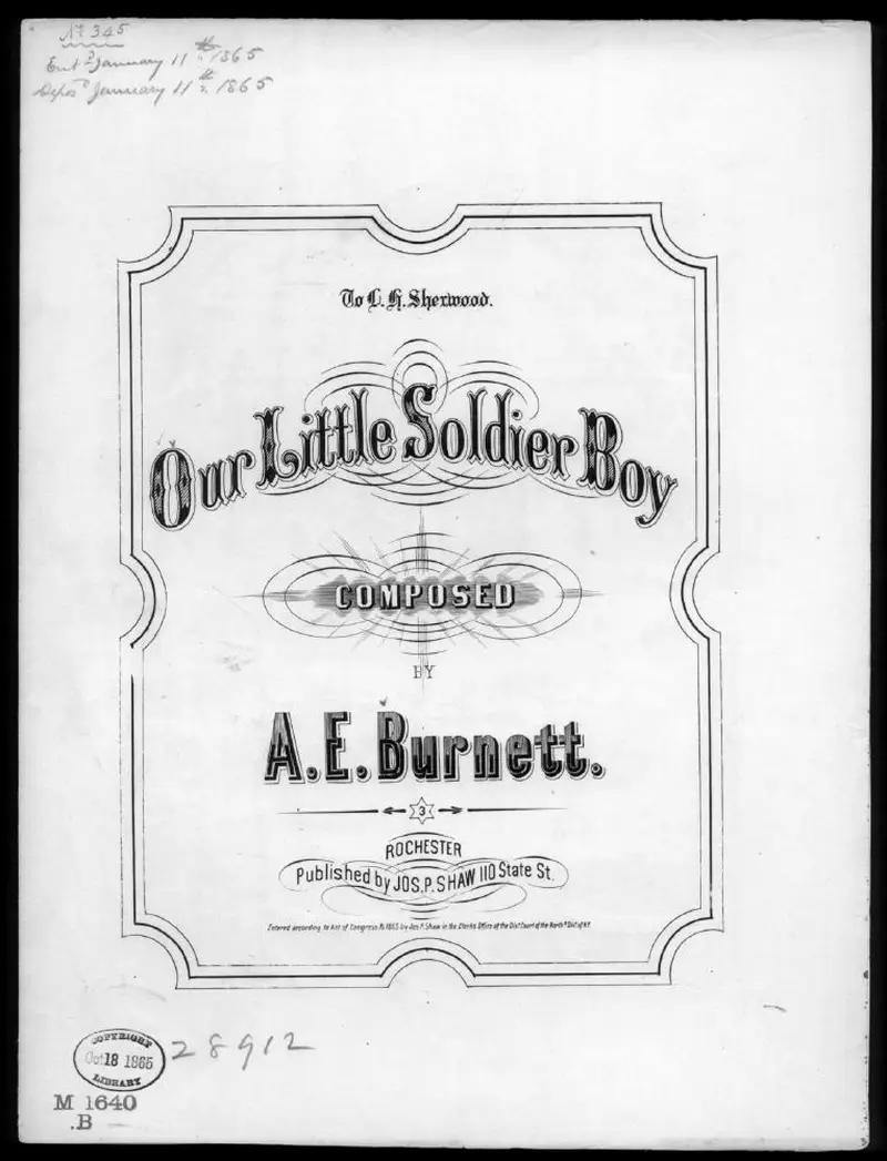 Первая страница нот «Our Маленькая soldier boy»