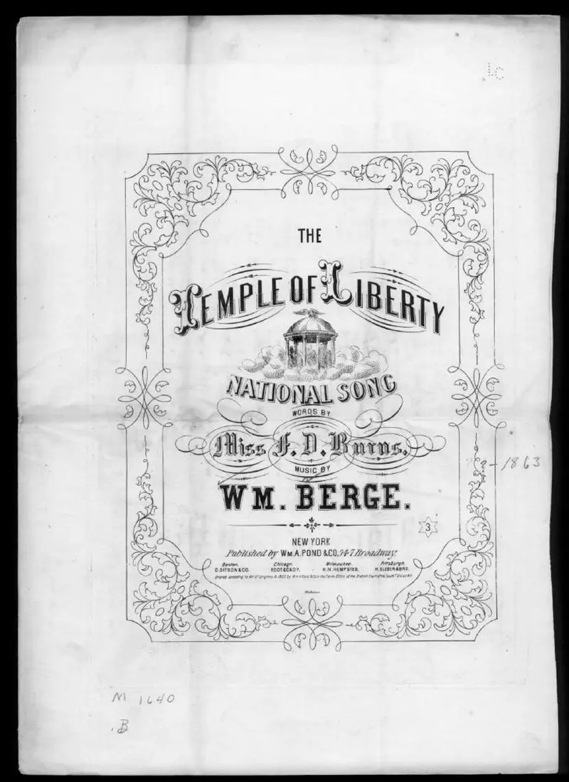 Первая страница нот «The Temple of liberty»