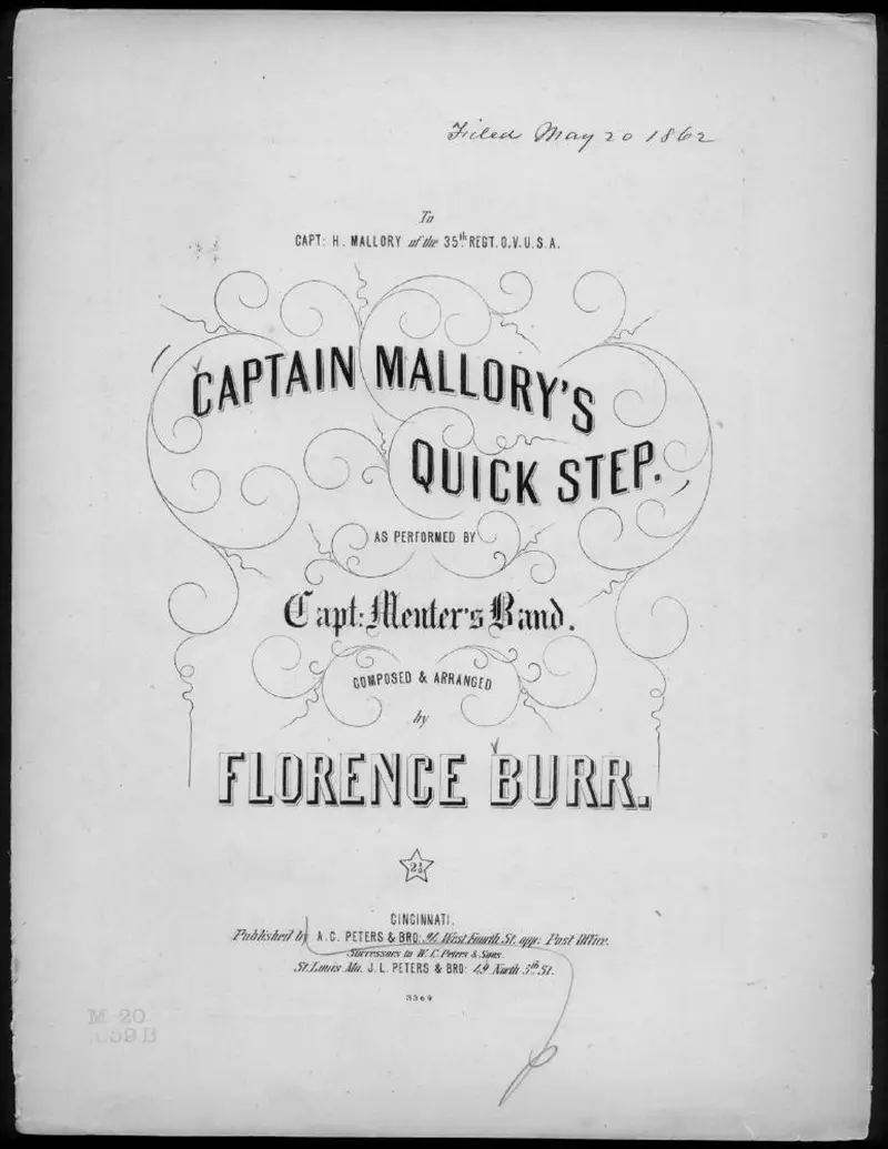 Первая страница нот «Capt. Mallory's quick step»