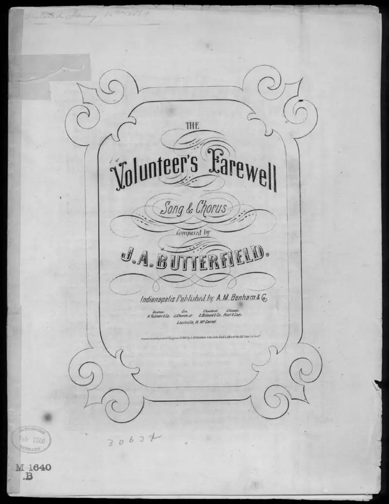 Первая страница нот «The Volunteer's farewell»