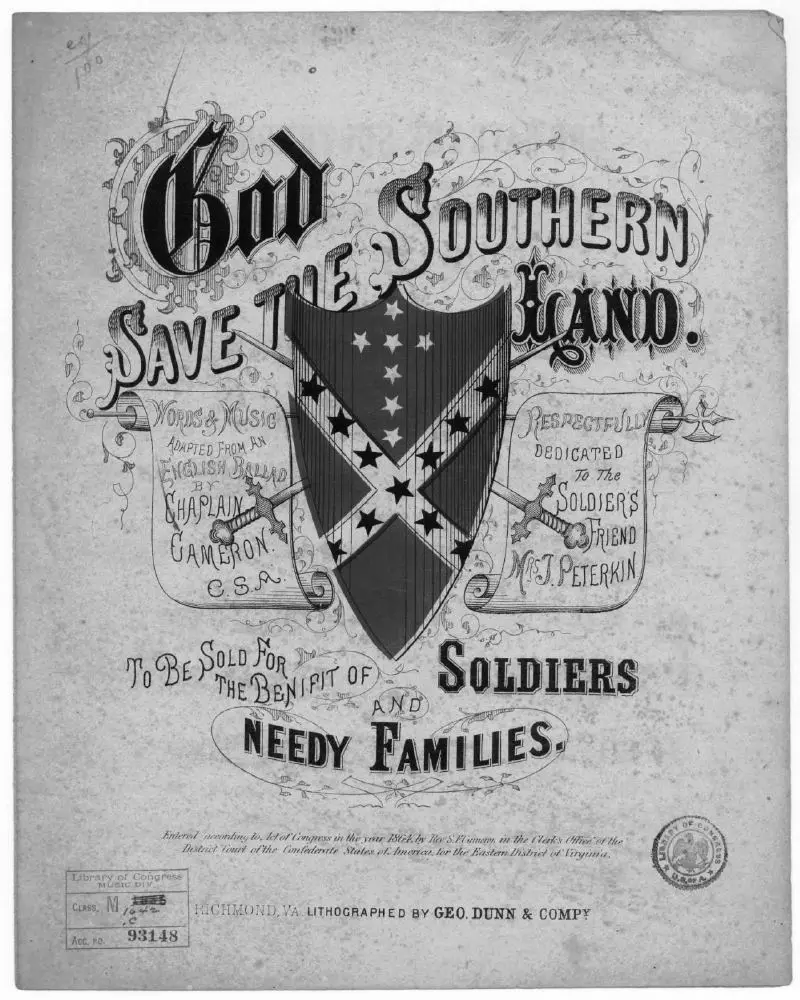 Первая страница нот «God save the southern land»