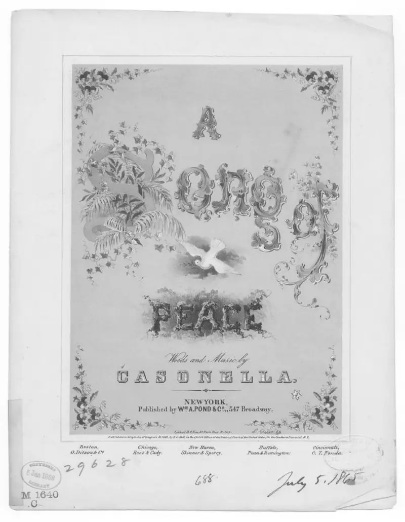 Первая страница нот «A Песня of peace»
