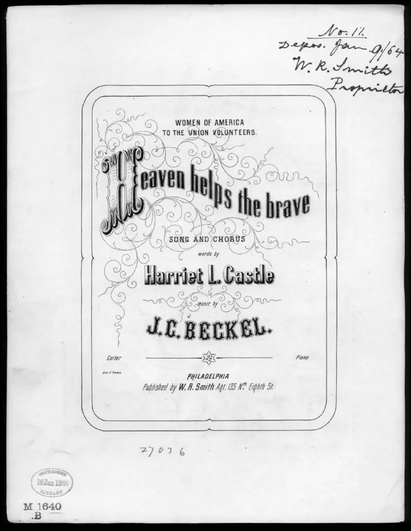 Первая страница нот «Heaven helps the brave»