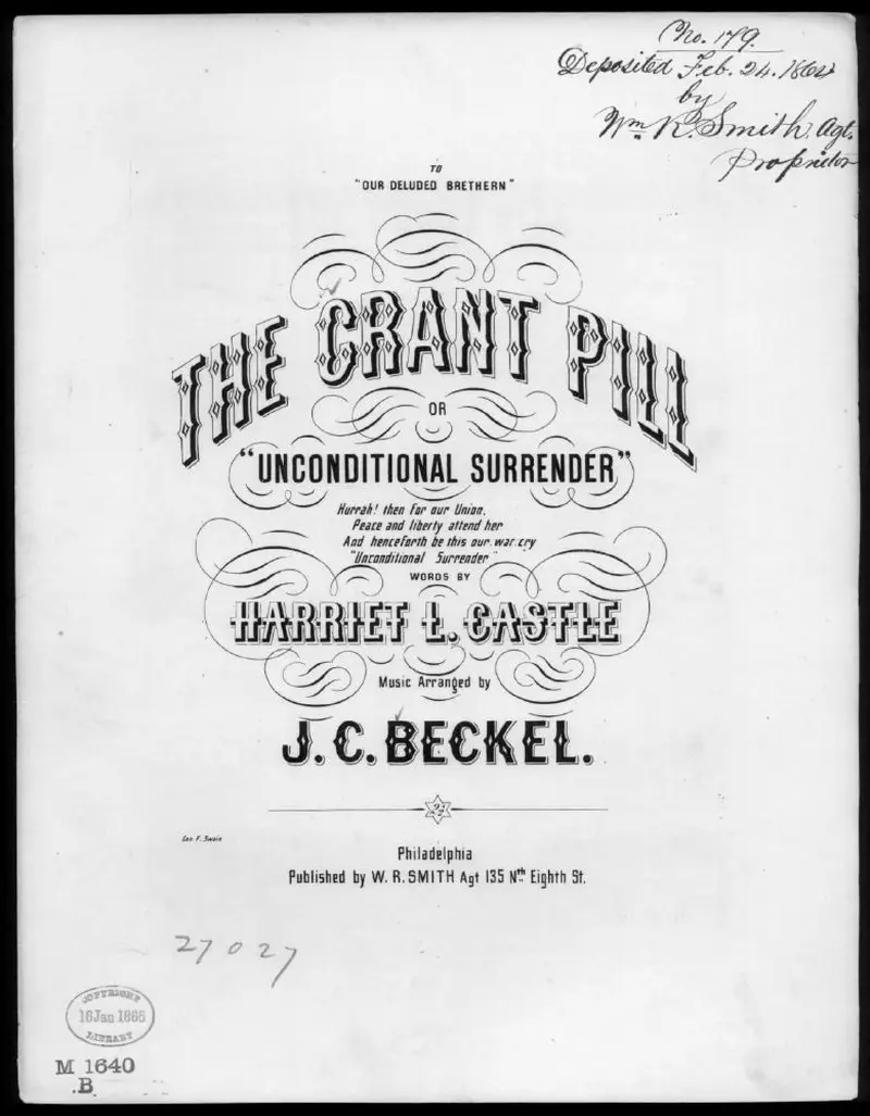 Первая страница нот «The Grant pill»