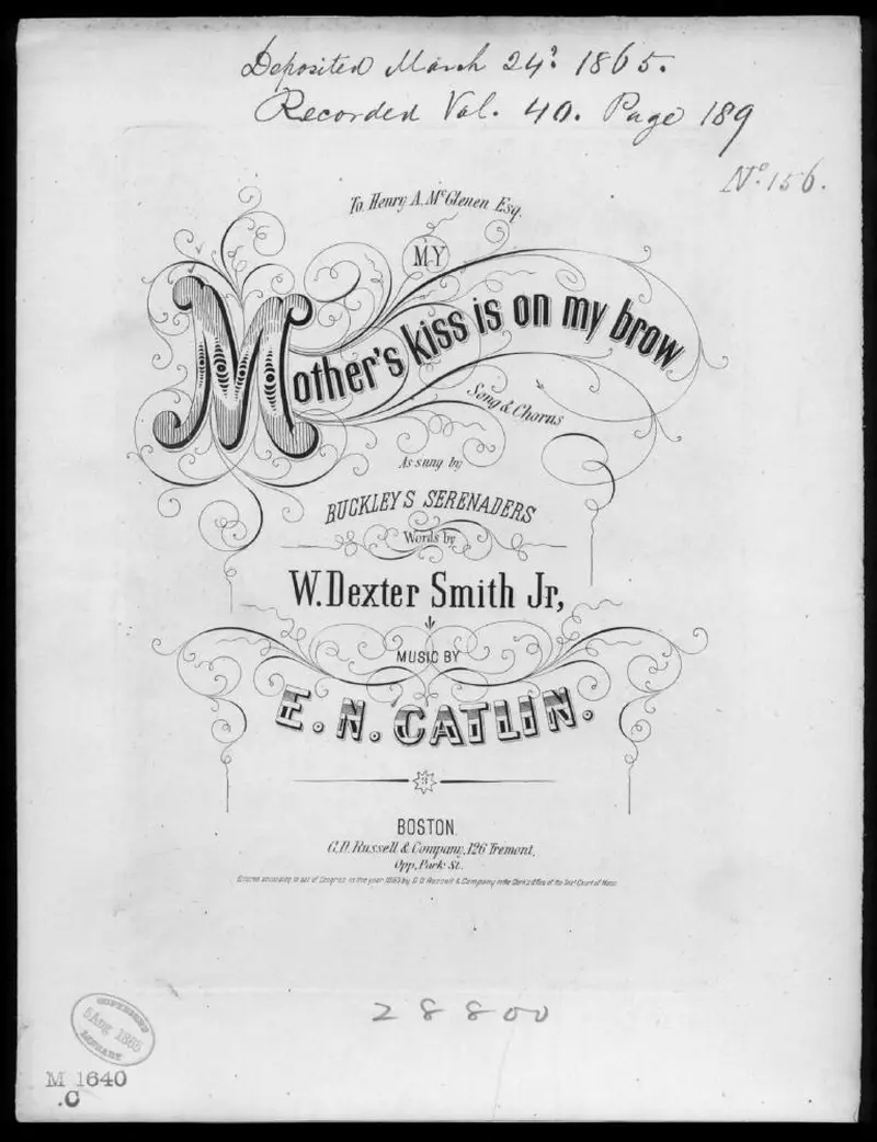 Первая страница нот «My mother's kiss is on my brow»