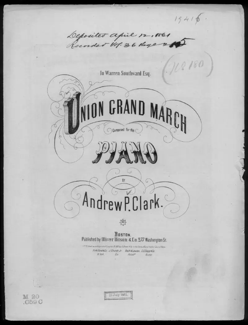 Первая страница нот «The Union grand Марш»