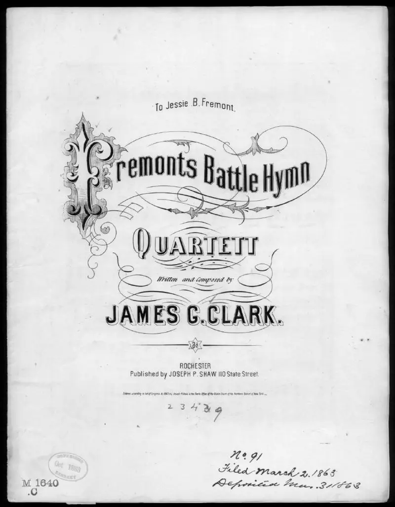 Первая страница нот «Fremonts battle hymn»