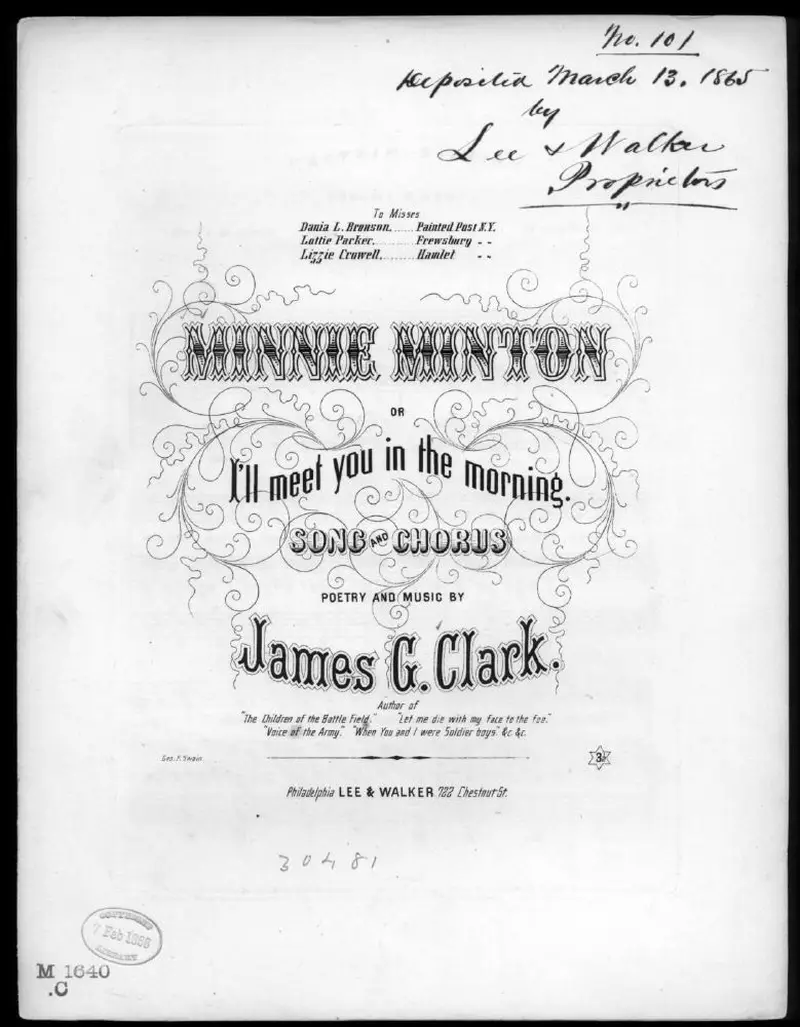 Первая страница нот «Minnie Minton»