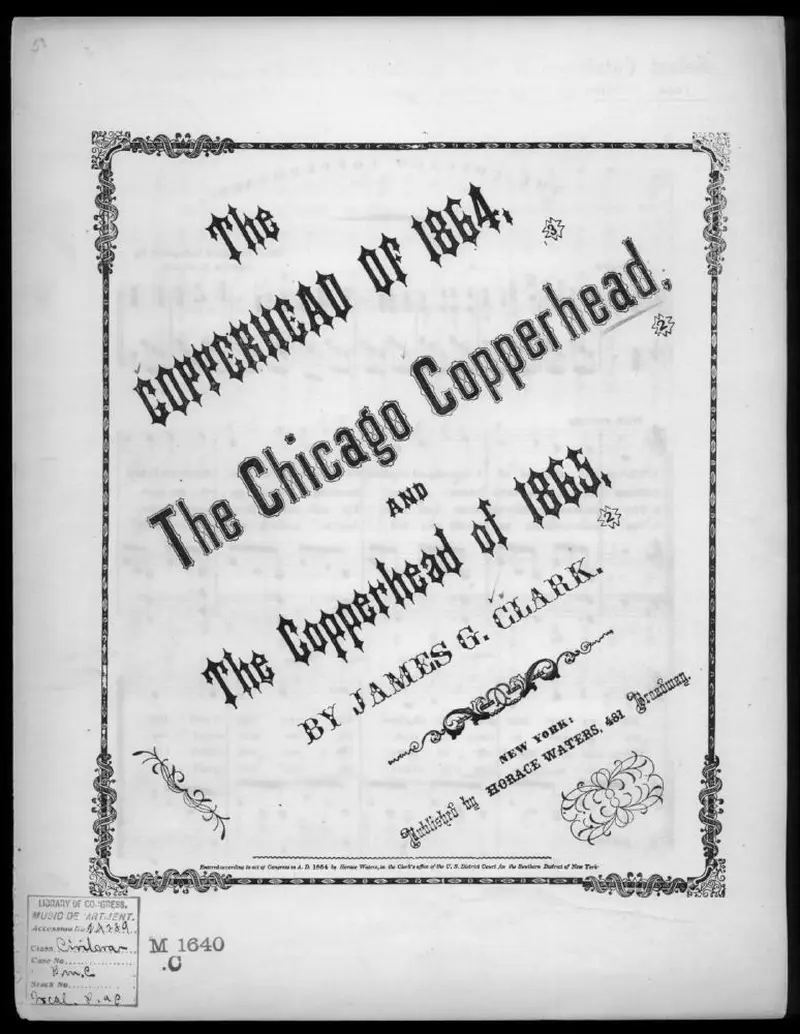 Первая страница нот «The Chicago copperheads»