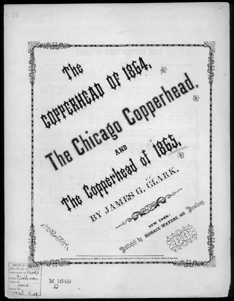 Первая страница нот «The Copperhead of 1865»
