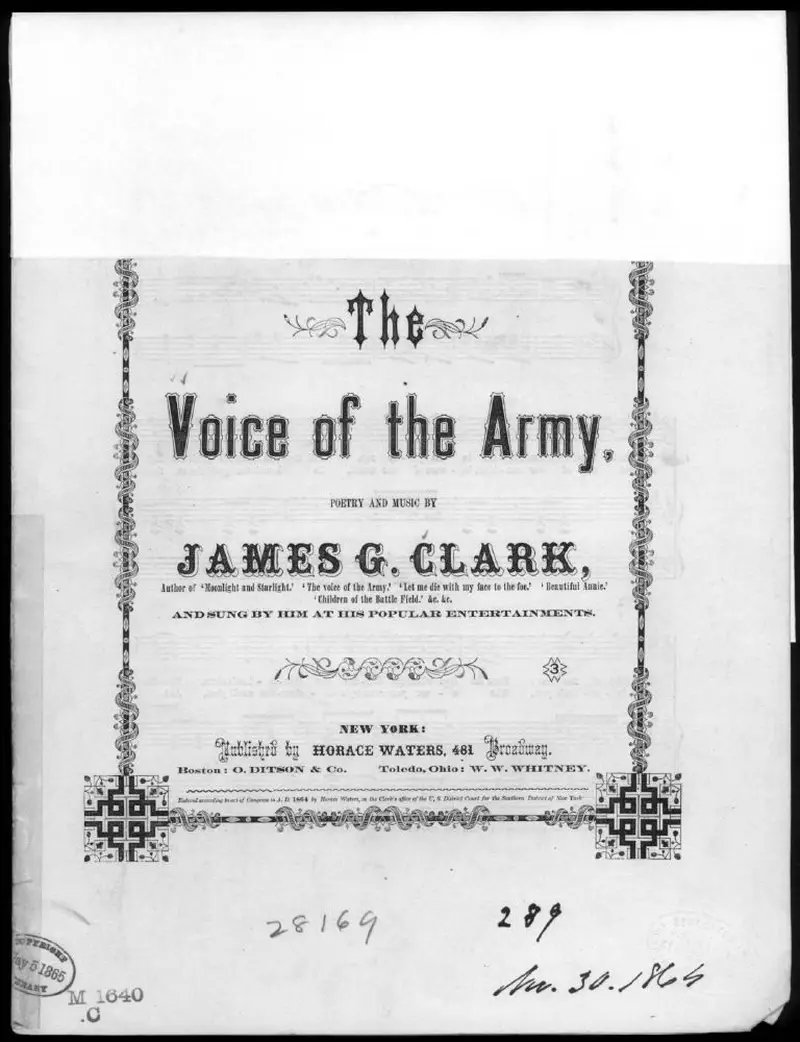 Первая страница нот «The Voice of the army»