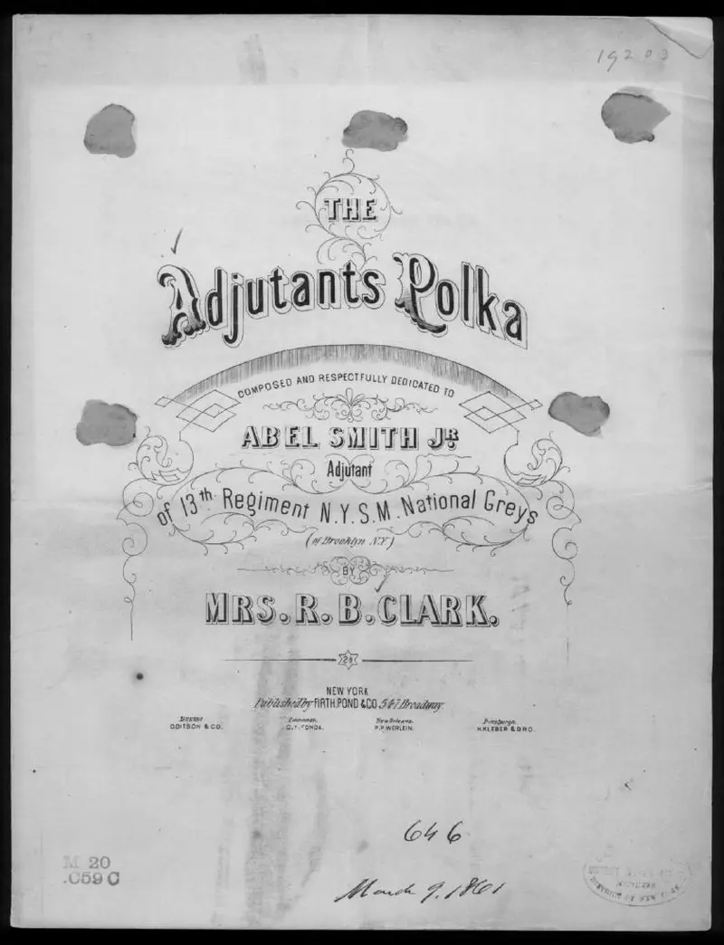 Первая страница нот «The Adjutants polka»