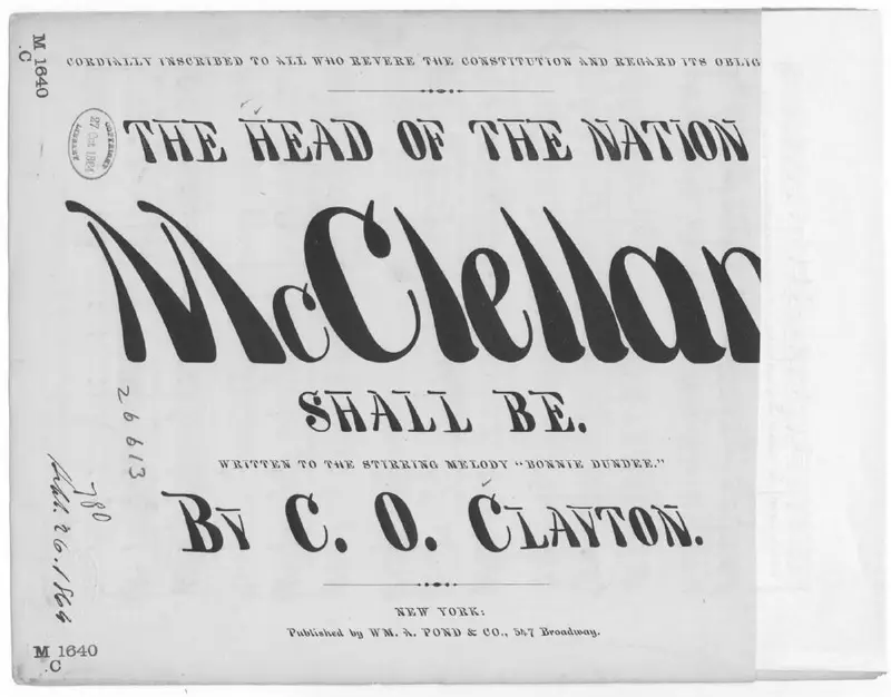 Первая страница нот «The Head of the nation McClellan shall be»