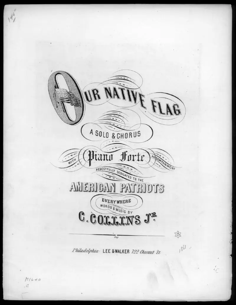 Первая страница нот «Our native flag»