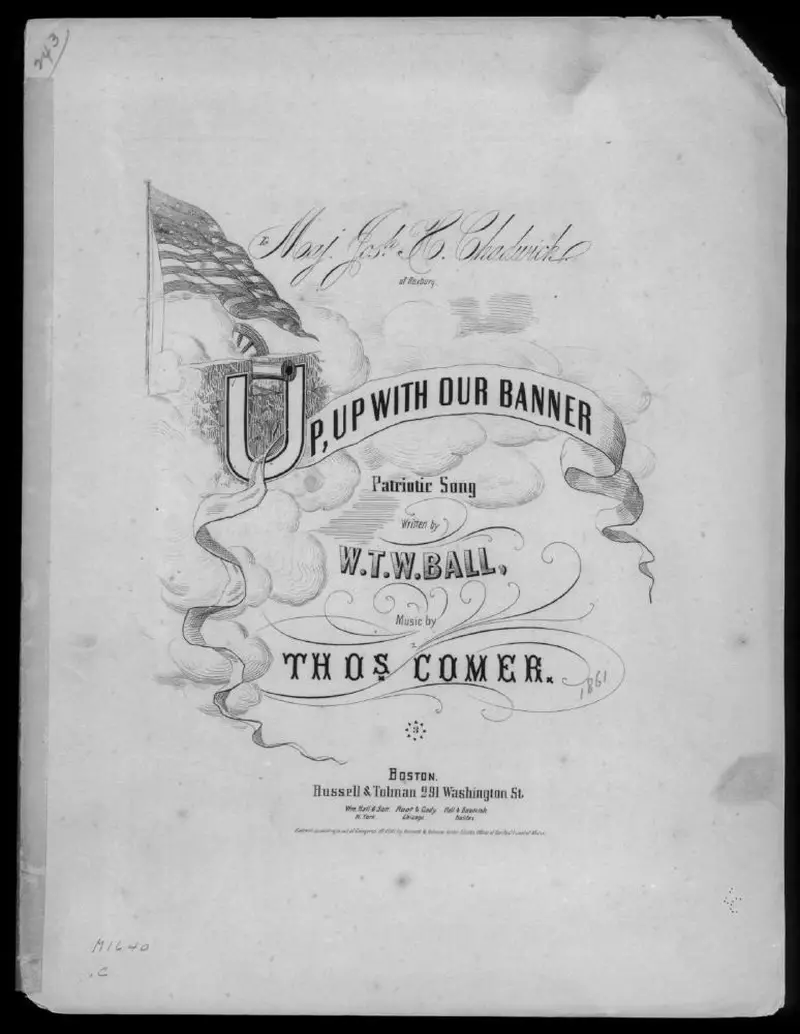 Первая страница нот «Up, up with our banner»