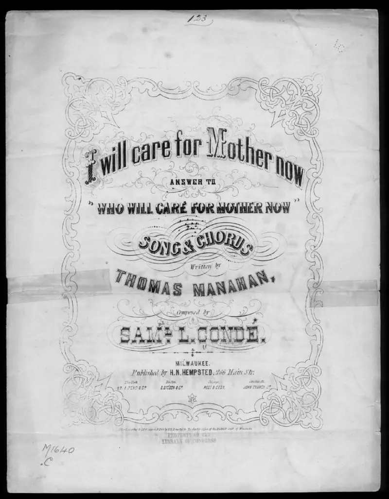 Первая страница нот «I will care for mother now»