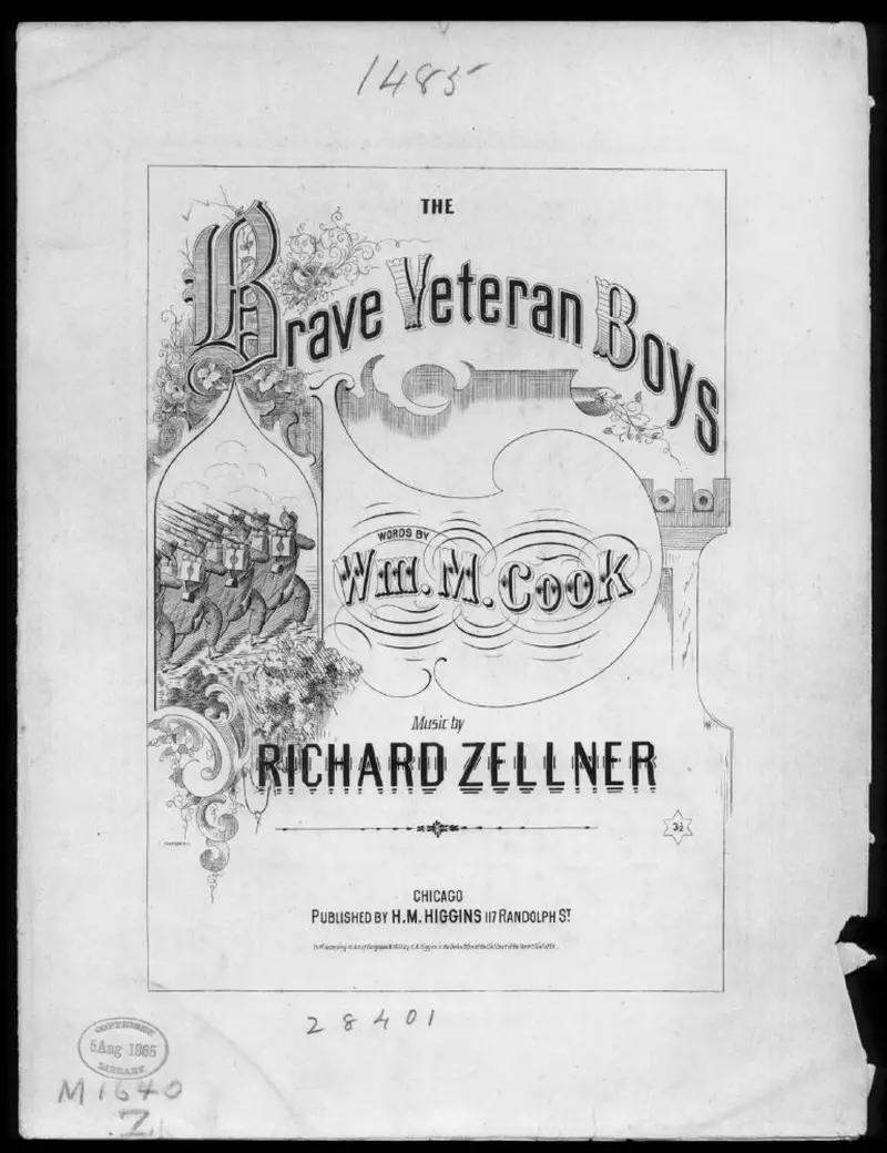 Первая страница нот «The Brave veteran boys»