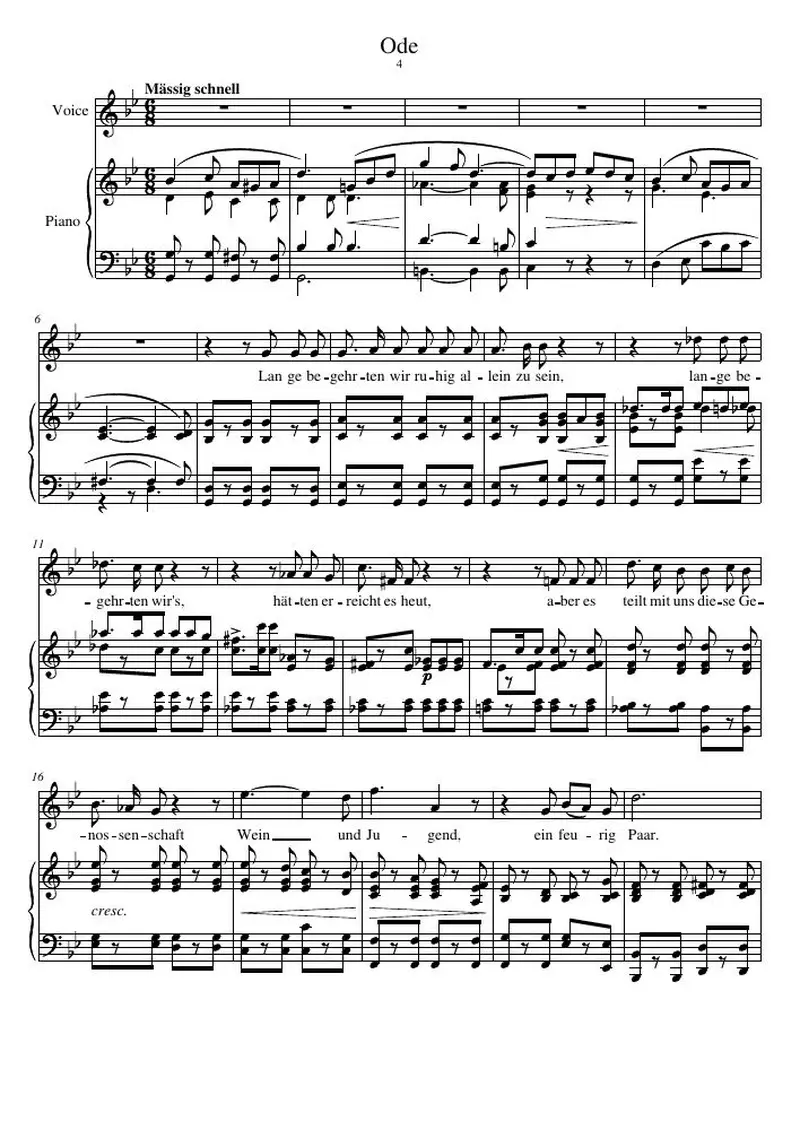 Первая страница нот «Ode»