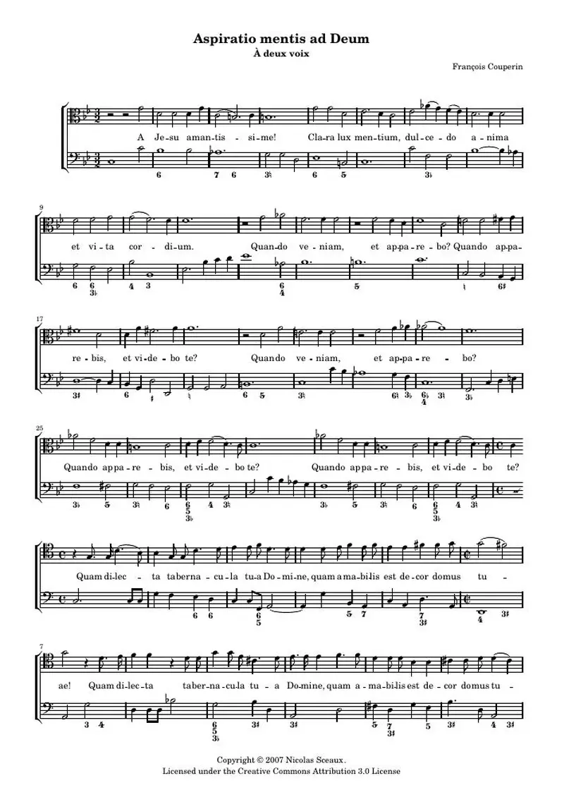Первая страница нот «Aspiratio mentis ad Deum»