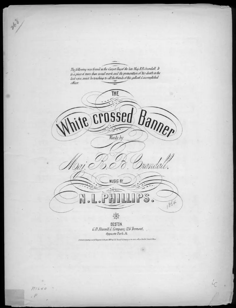 Первая страница нот «The White crossed banner»