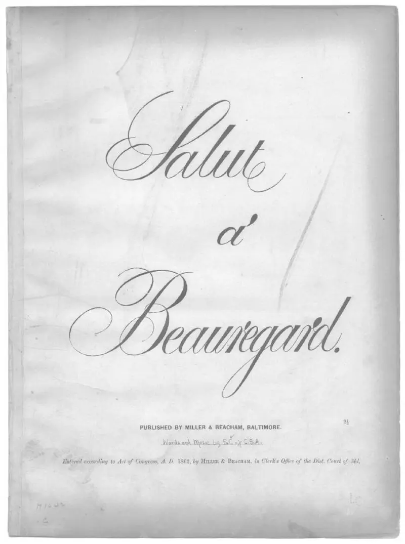 Первая страница нот «Salut a Beauregard»