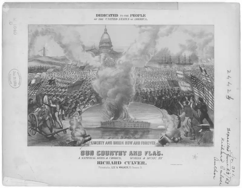 Первая страница нот «Our country and flag, a national Песня and chorus»