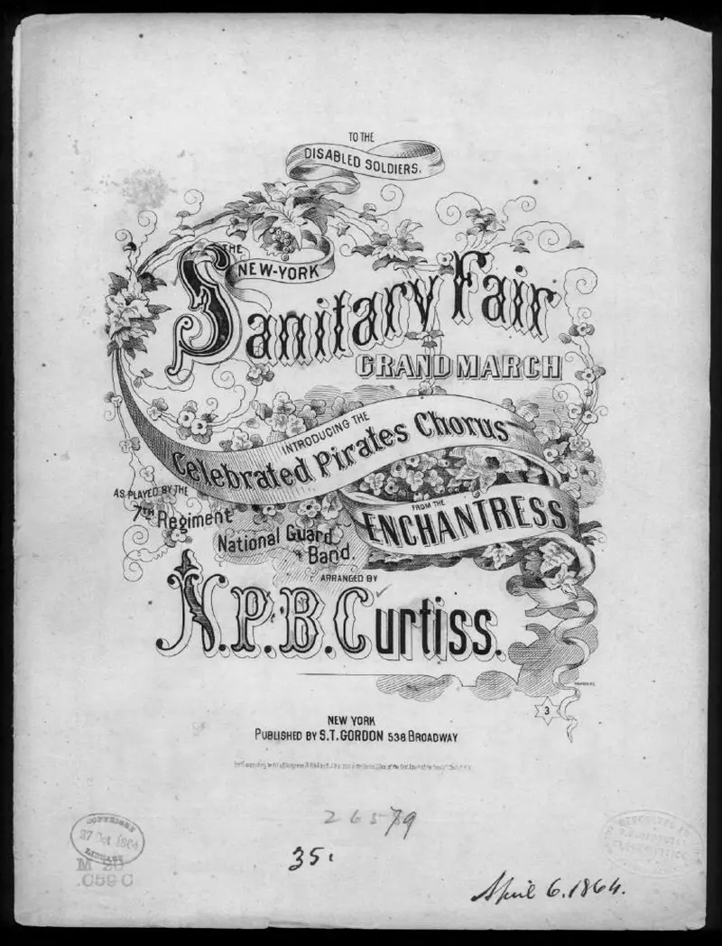 Первая страница нот «The New York sanitary fair, grand Марш»