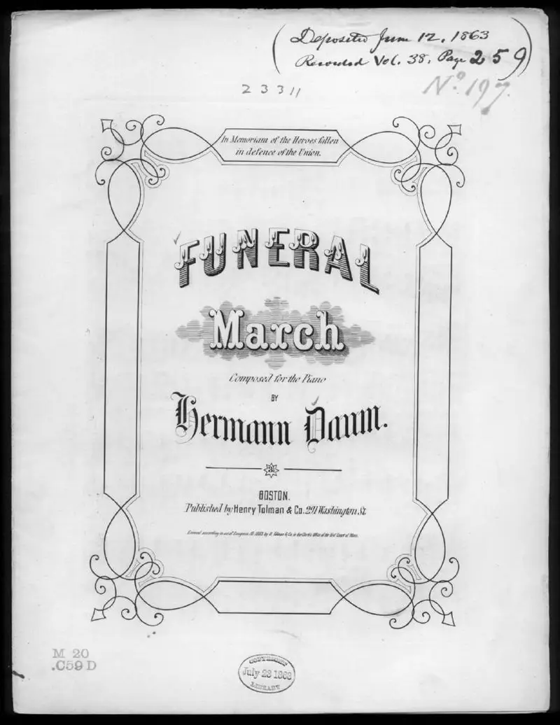 Первая страница нот «Funeral Марш»