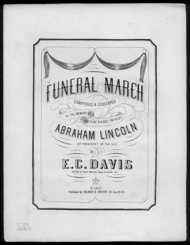 Первая страница нот «Lincoln's funeral Марш»