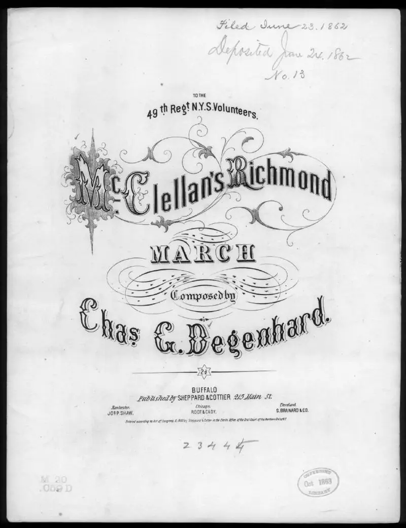 Первая страница нот «McClellan's Richmond Марш»