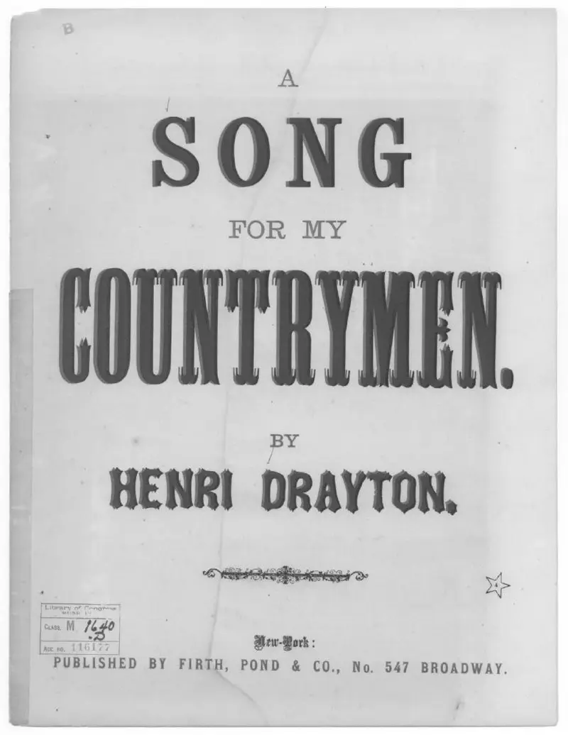 Первая страница нот «A Песня for my countrymen, An Ode to Washington»