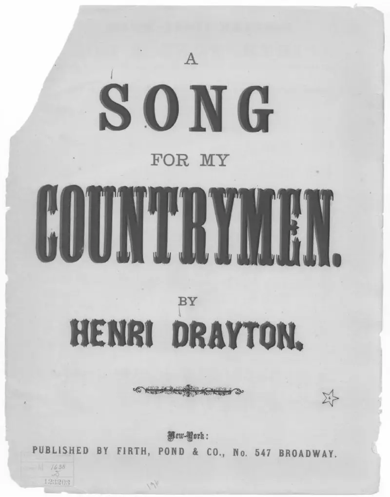 Первая страница нот «An Ode to Washington (A Песня for my countrymen)»