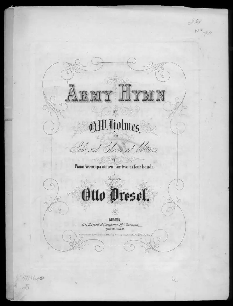 Первая страница нот «Army hymn»