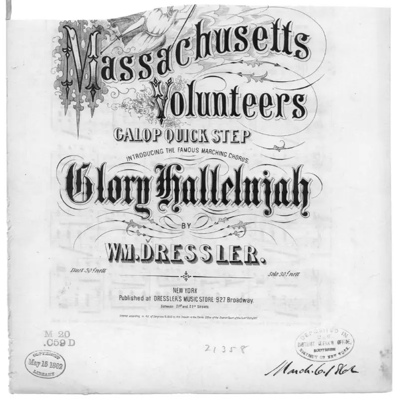 Первая страница нот «Massachusetts Volunteers galop quick step»