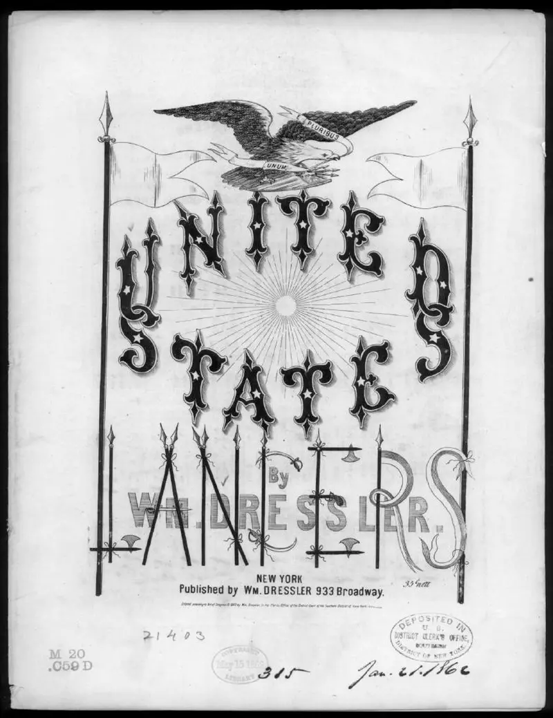 Первая страница нот «United States lancers»