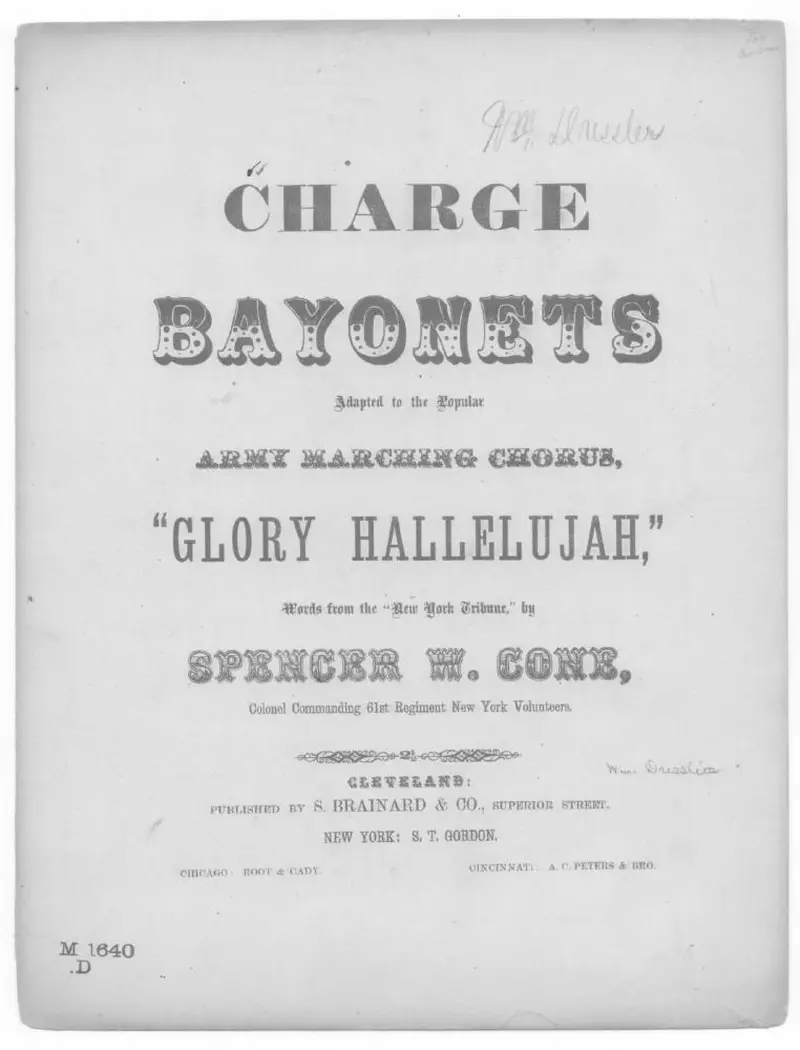 Первая страница нот «Charge bayonets»