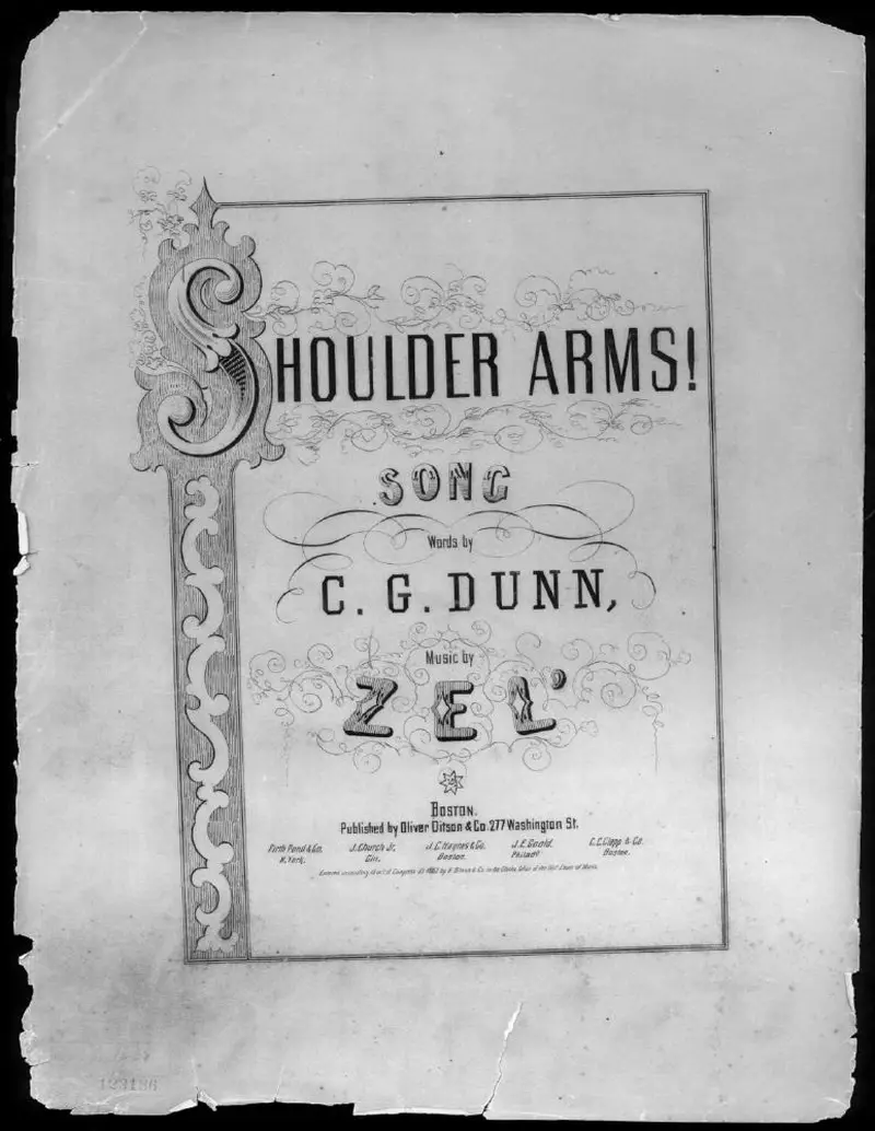 Первая страница нот «Shoulder arms!»