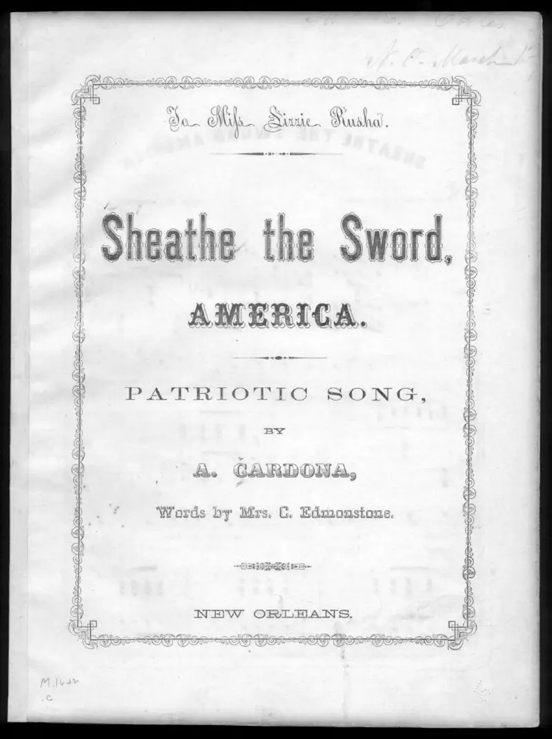 Первая страница нот «Sheathe the sword America»