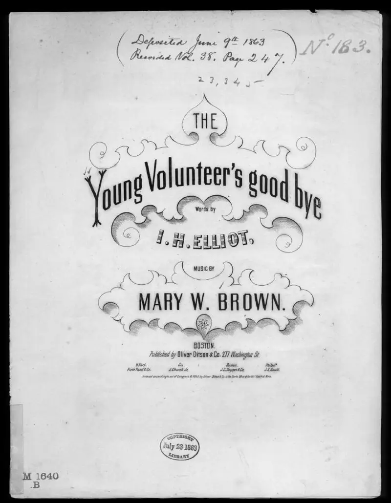 Первая страница нот «The young volunteer's good-bye»