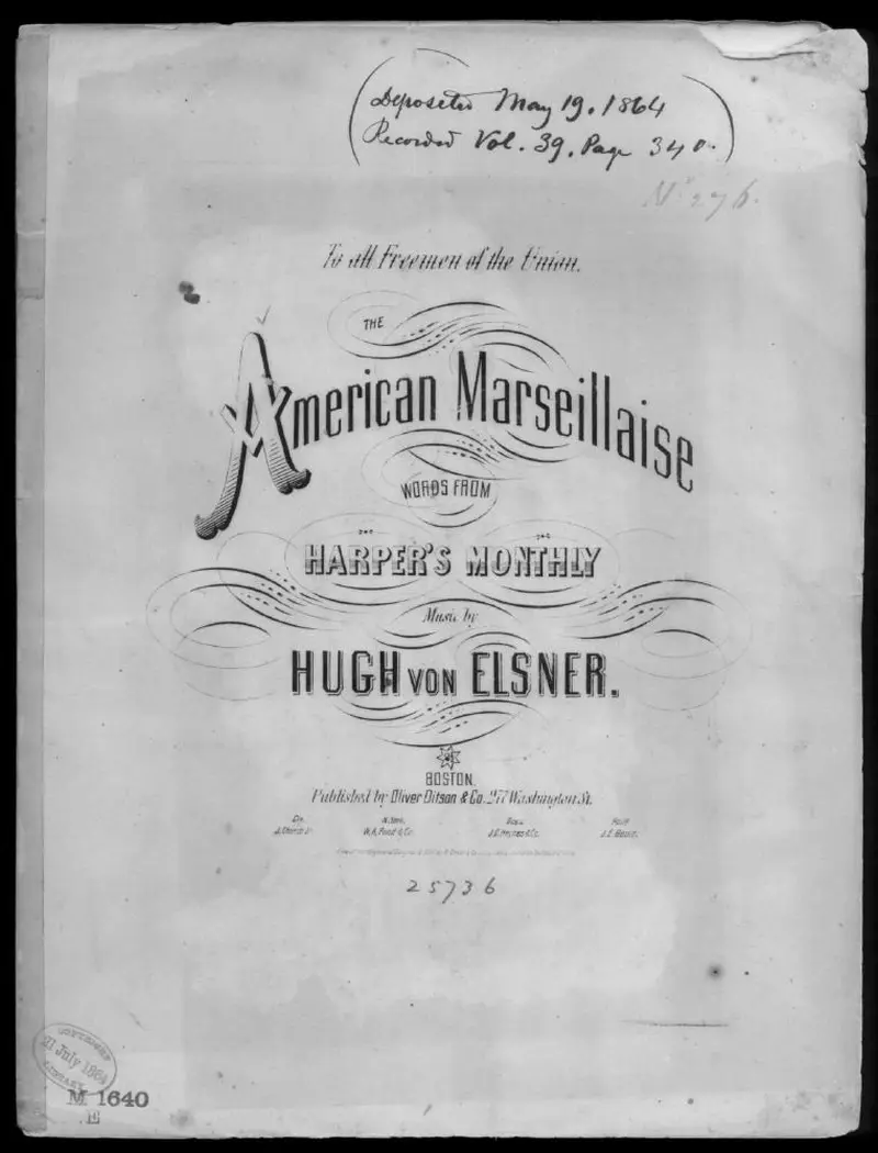 Первая страница нот «American marseillaise»