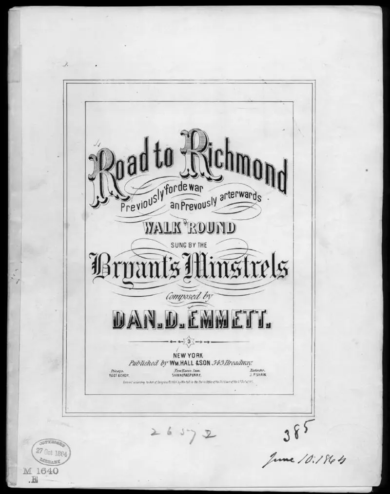 Первая страница нот «Road to Richmond»