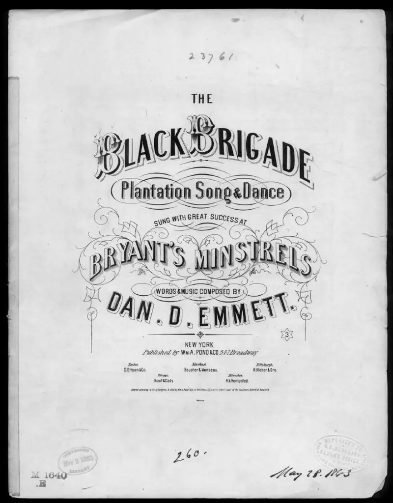 Первая страница нот «The Black brigade»
